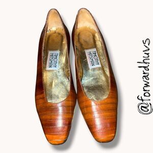 Timothy Hitsman Brown Leather Pointed Toe Pumps Vintage Size 7M
